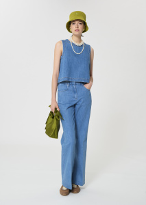 Tipi топ из голубого денима с выбеленным эффектом