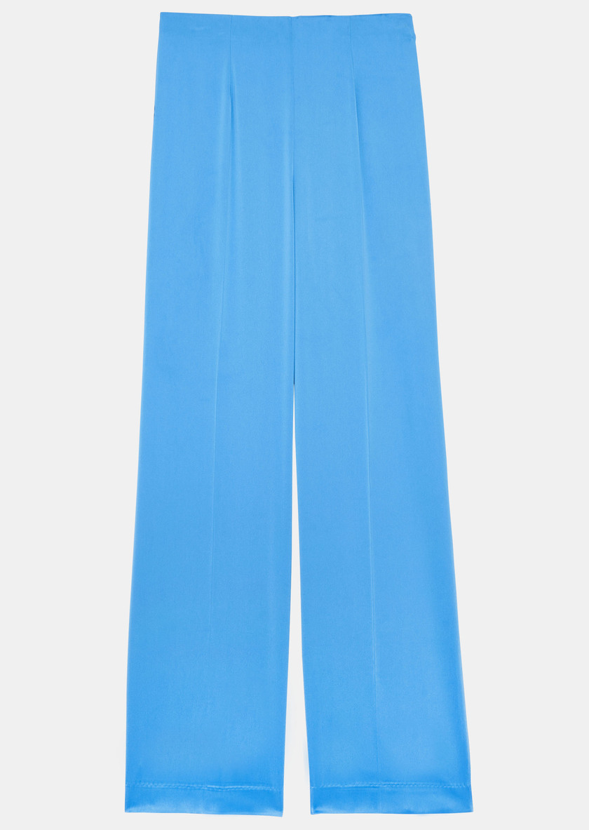 Атласные брюки Poema в голубом цвете