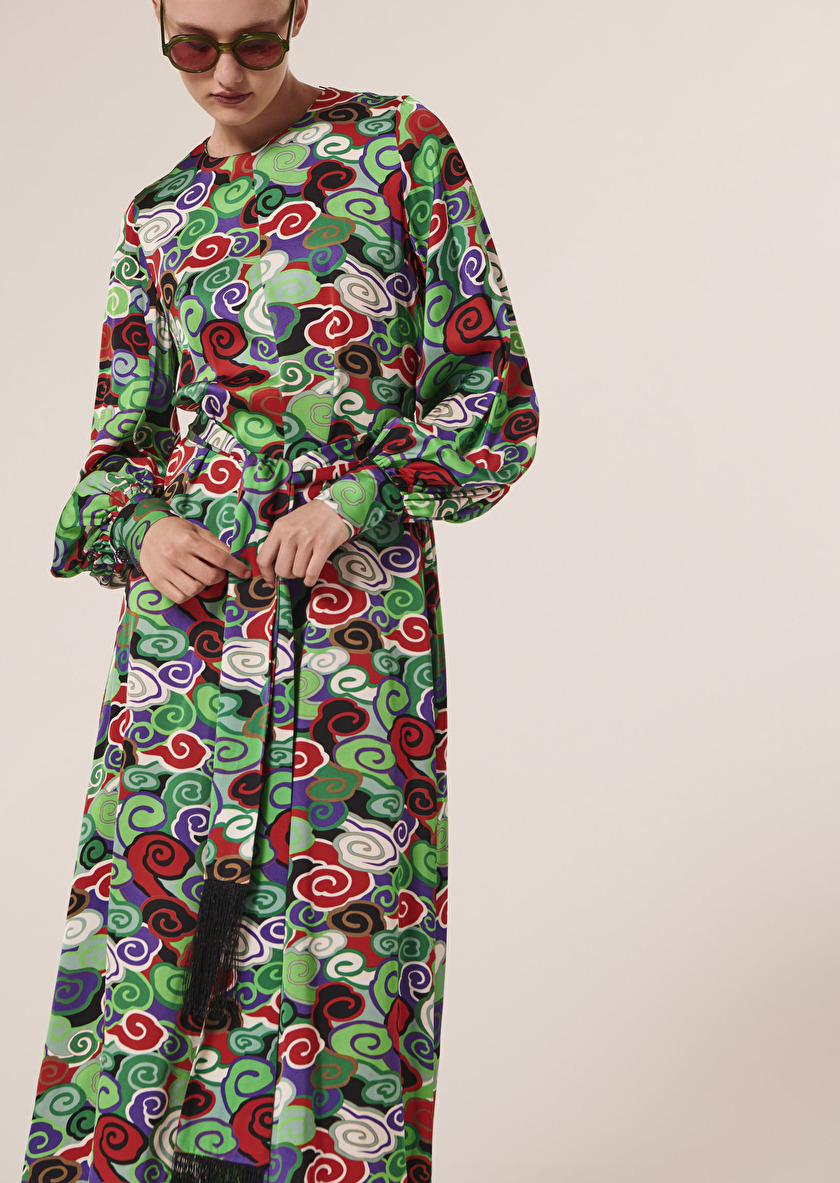 Rosalba зеленое атласное платье с принтом Rosalba зеленое атласное платье с принтом