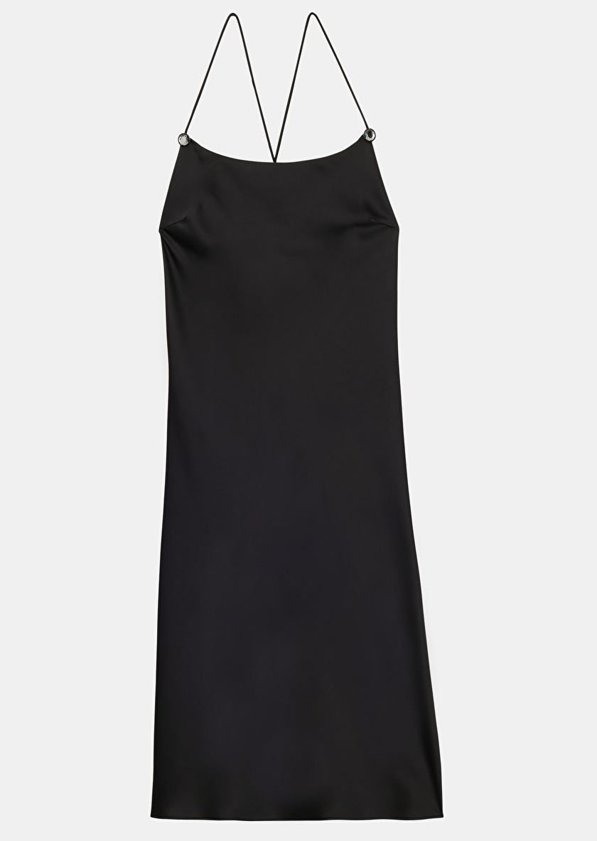 Reane черное облегающее платье из струящегося атласа