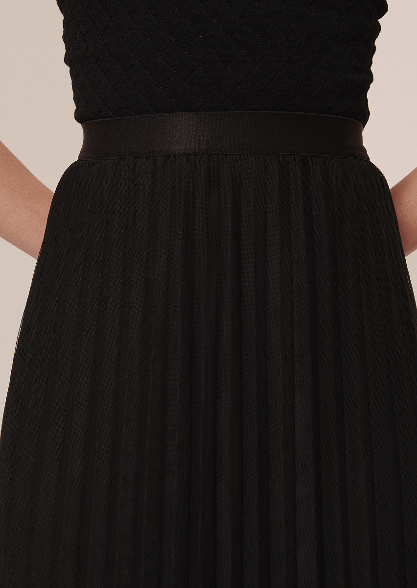 Juliette плиссированная юбка из тюля в черном цвете