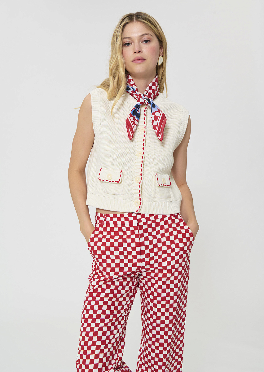 Gill трикотажный жилет из хлопка в цвете экрю