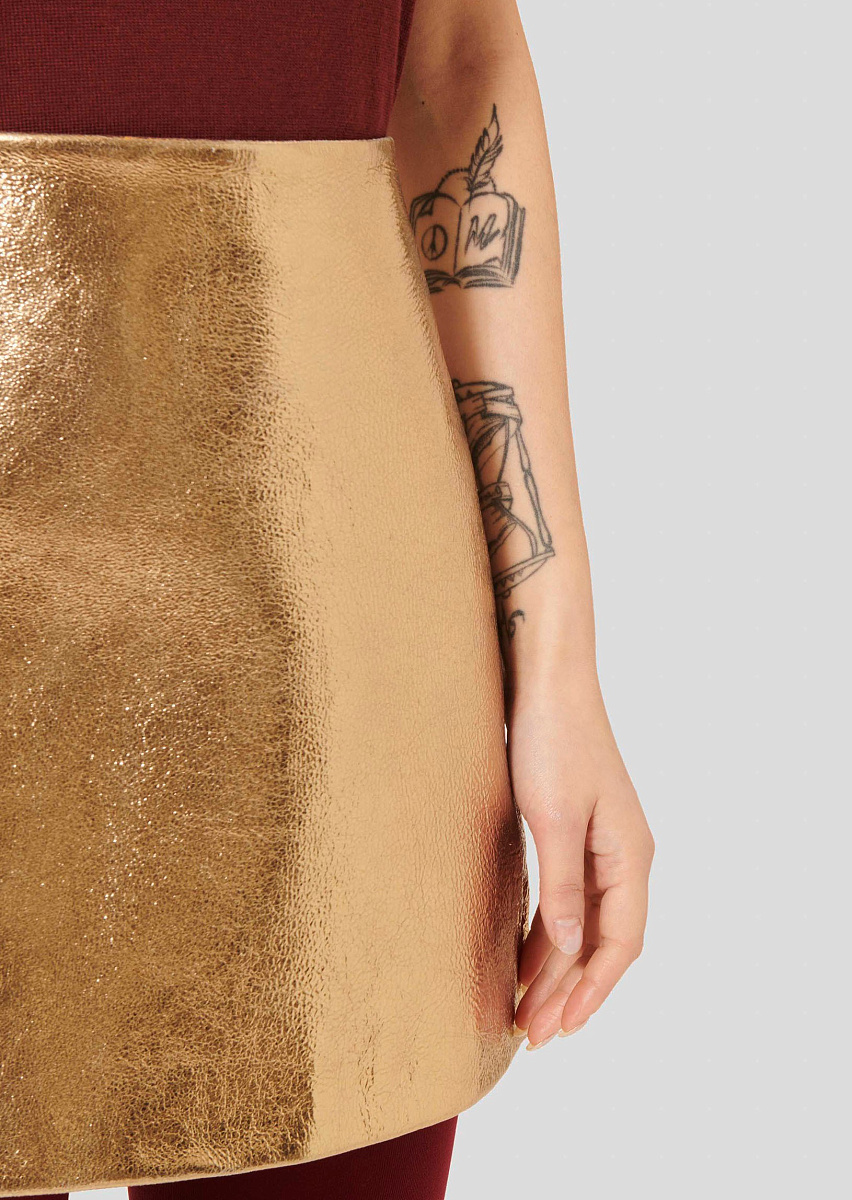 Юбка из кожи Josia в золотистом цвете Юбка из кожи Josia в золотистом цвете