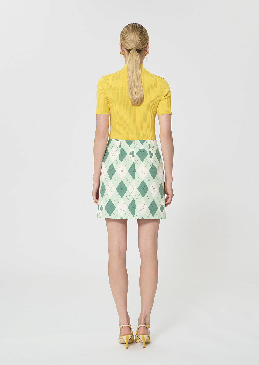 Janice зеленая юбка с ромбовидным принтом