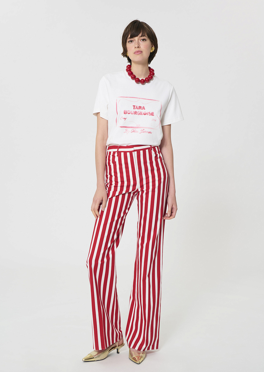 Tarabow белая футболка из хлопка с принтом