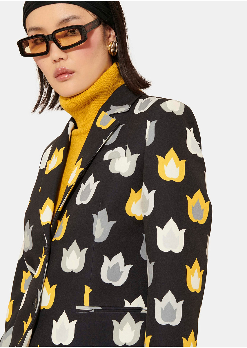 Черный жакет Vinicio с принтом Черный жакет Vinicio с принтом