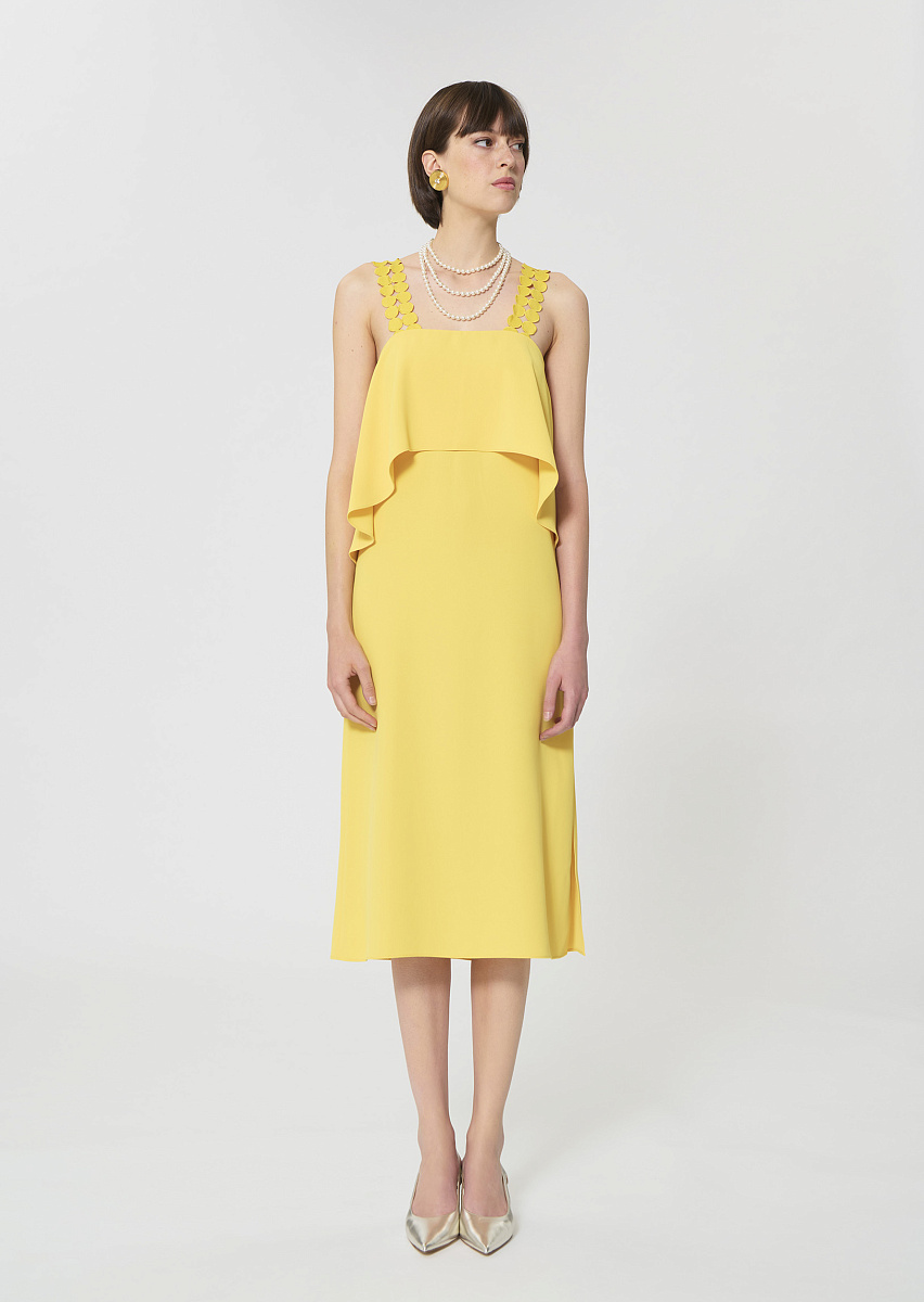 Rochas желтое платье из струящегося крепа
