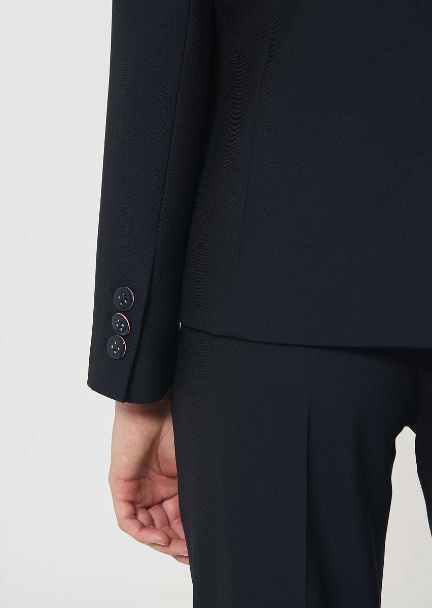 Valy темно-синий жакет из ткани с зернистой текстурой