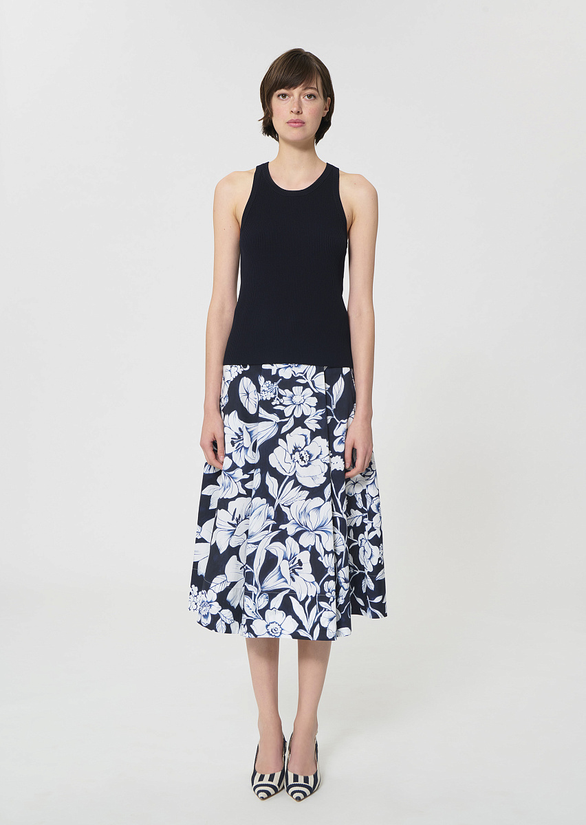 Trish темно-синий топ из трикотажа в рубчик