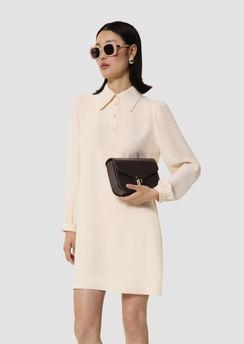 Rolfo платье из крепа в цвете экрю