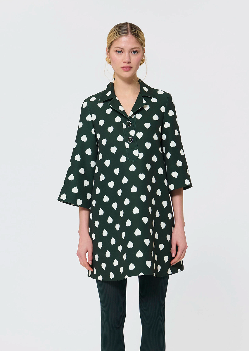 Ross зеленое платье с узором в виде сердец