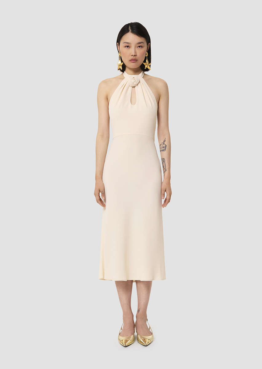 Платье Rosanne из крепа в цвете экрю