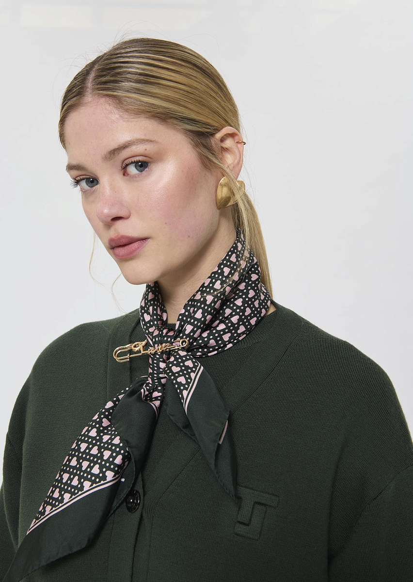 Effy темно-зеленый платок из шелка с принтом