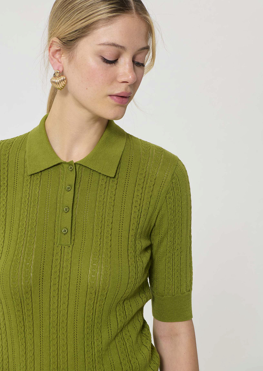 Pamina зеленый джемпер из шелковистого хлопка