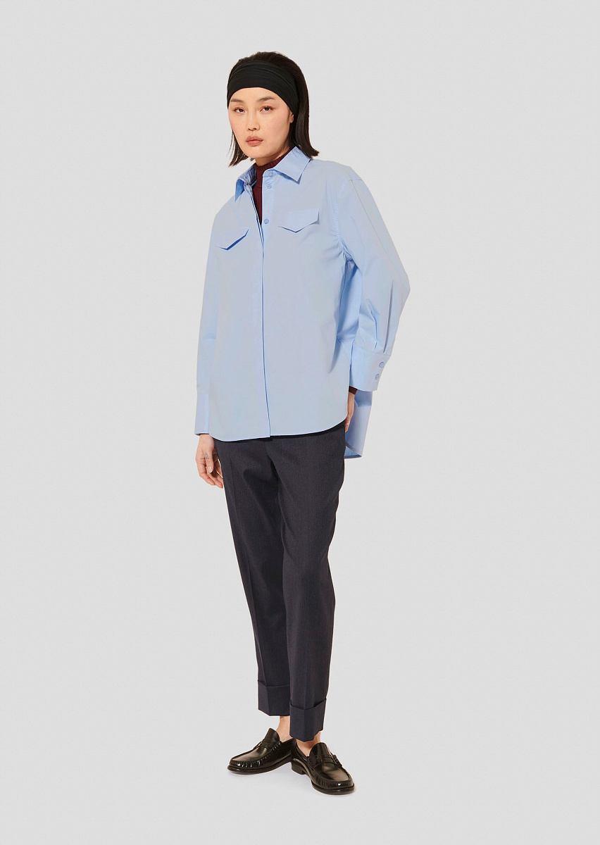 Carlotta небесно-голубая блуза из поплина Carlotta небесно-голубая блуза из поплина