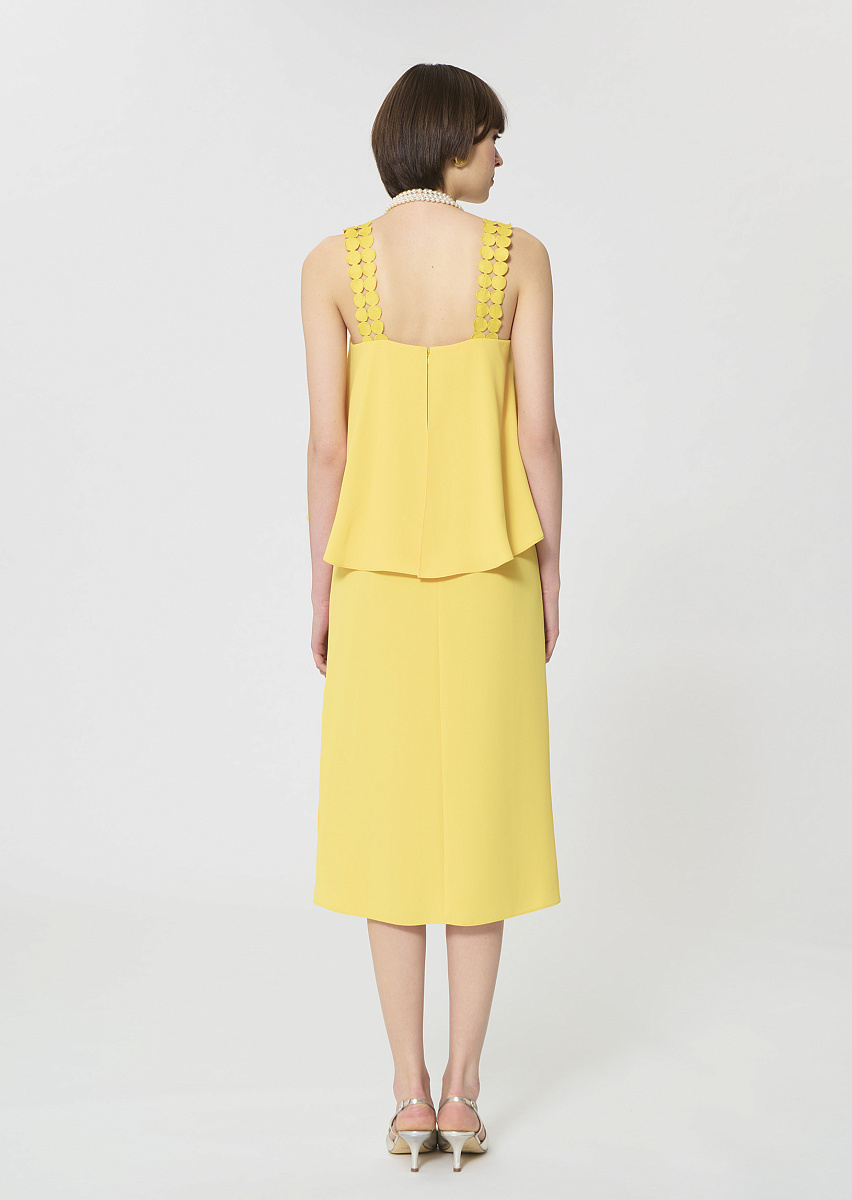 Rochas желтое платье из струящегося крепа