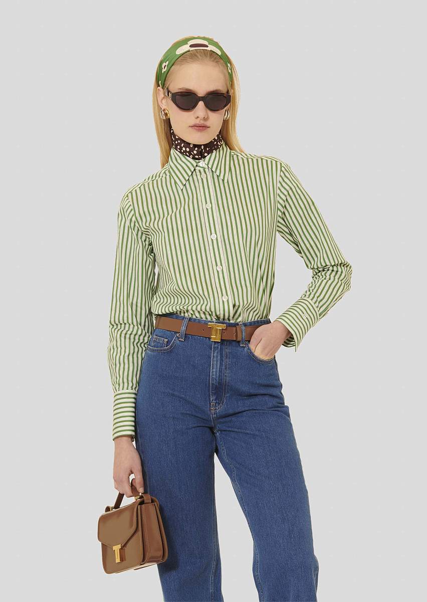 Clarisse рубашка в зеленую полоску