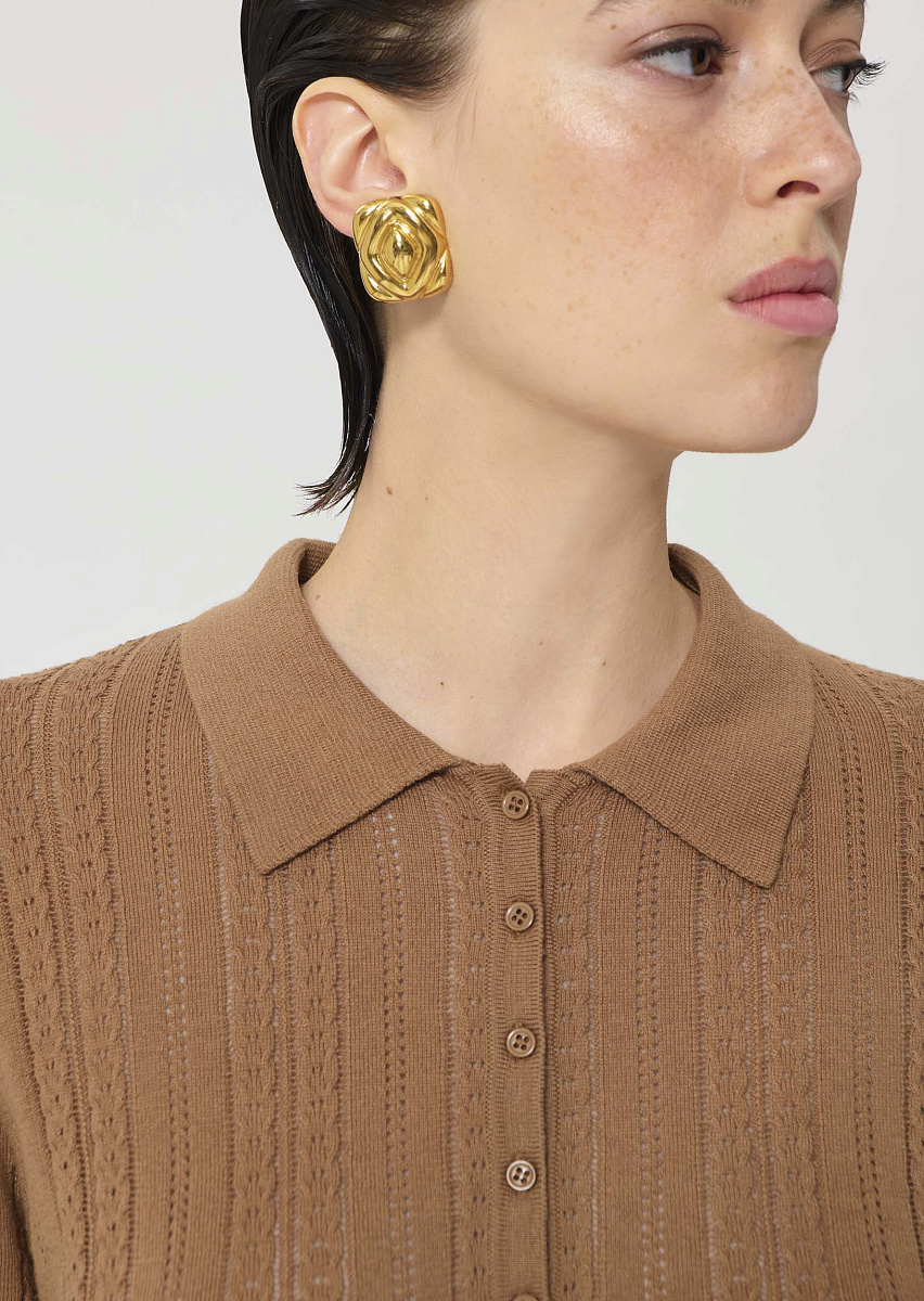 Paco бежевый кардиган из шелковистого хлопка