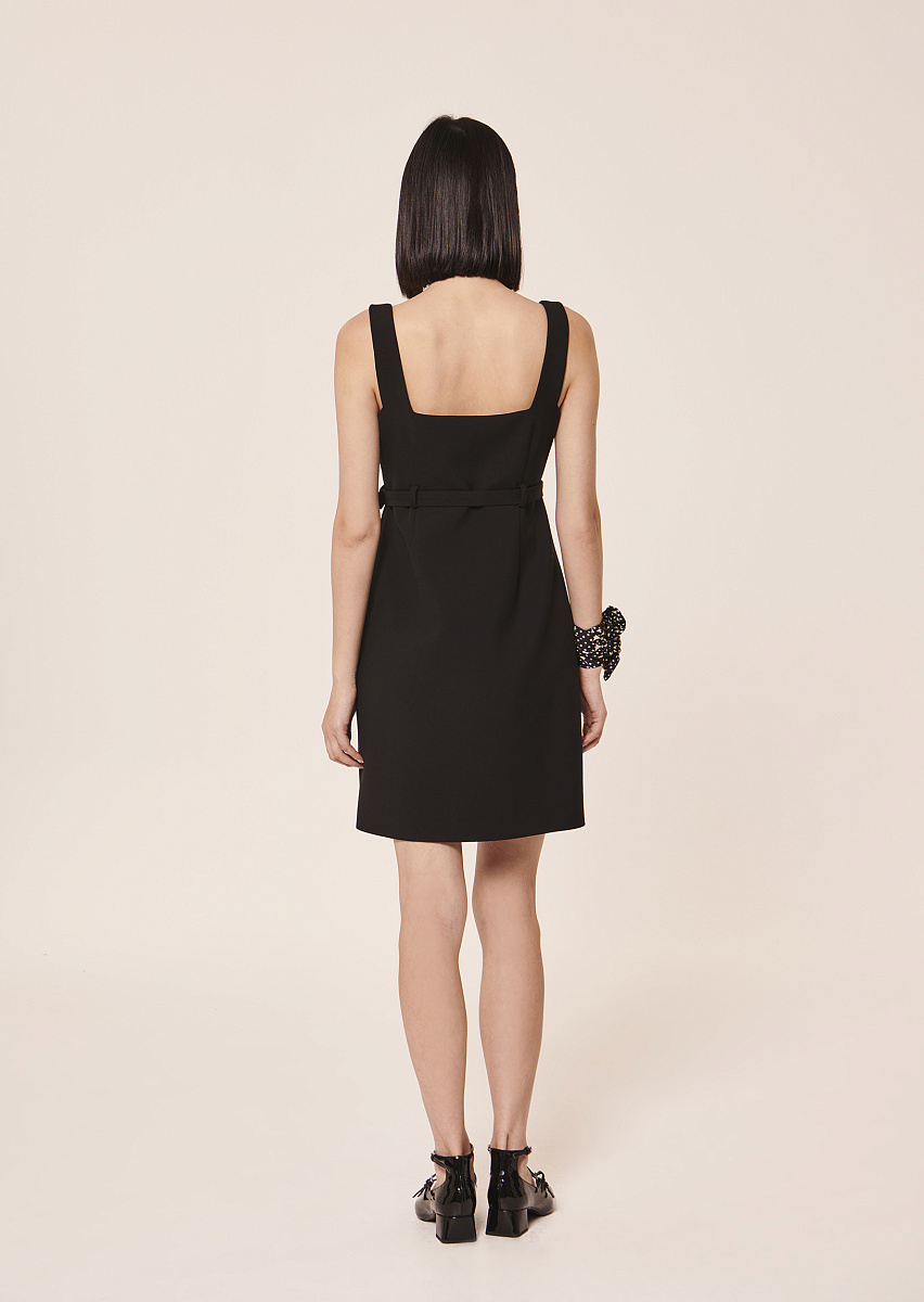 Rania черное платье из двойной ткани Rania черное платье из двойной ткани