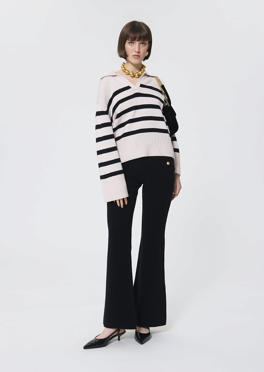 Paola джемпер цвета экрю в черную полоску
