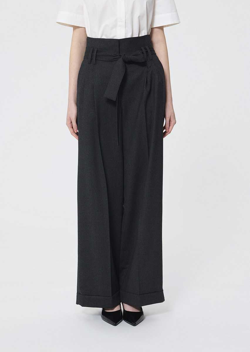 Pia брюки серого цвета с эффектом меланж