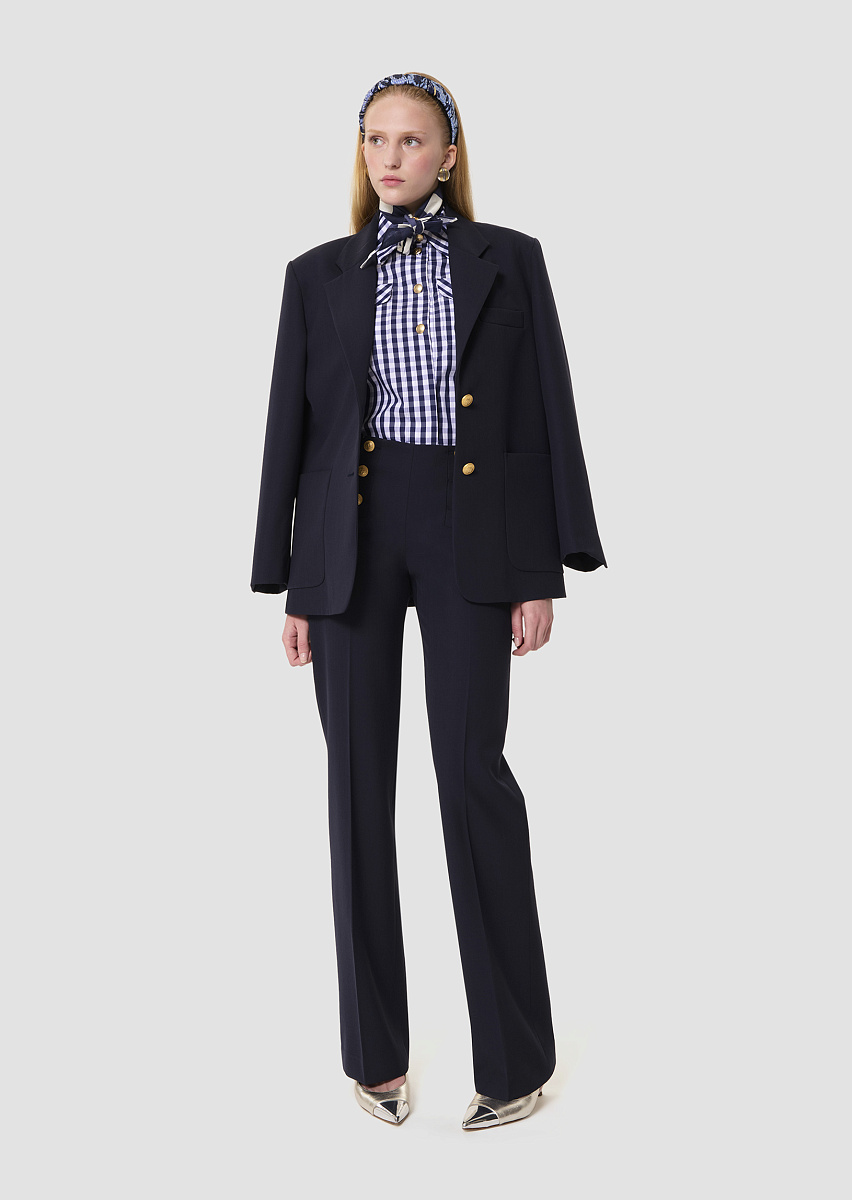 Pepino темно-синие костюмные брюки из шерсти