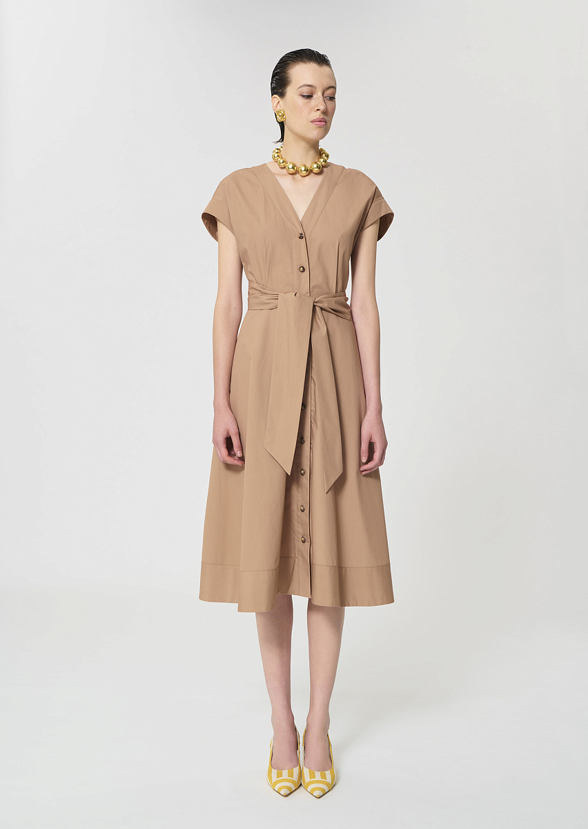 Rosia бежевое платье из поплина