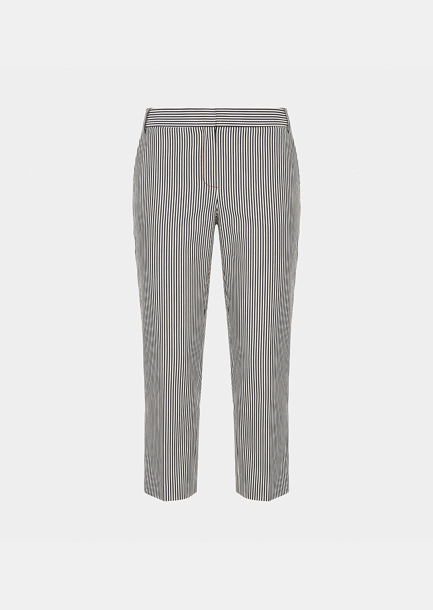 Pipo брюки из хлопка в цвете экрю с узором в полоску