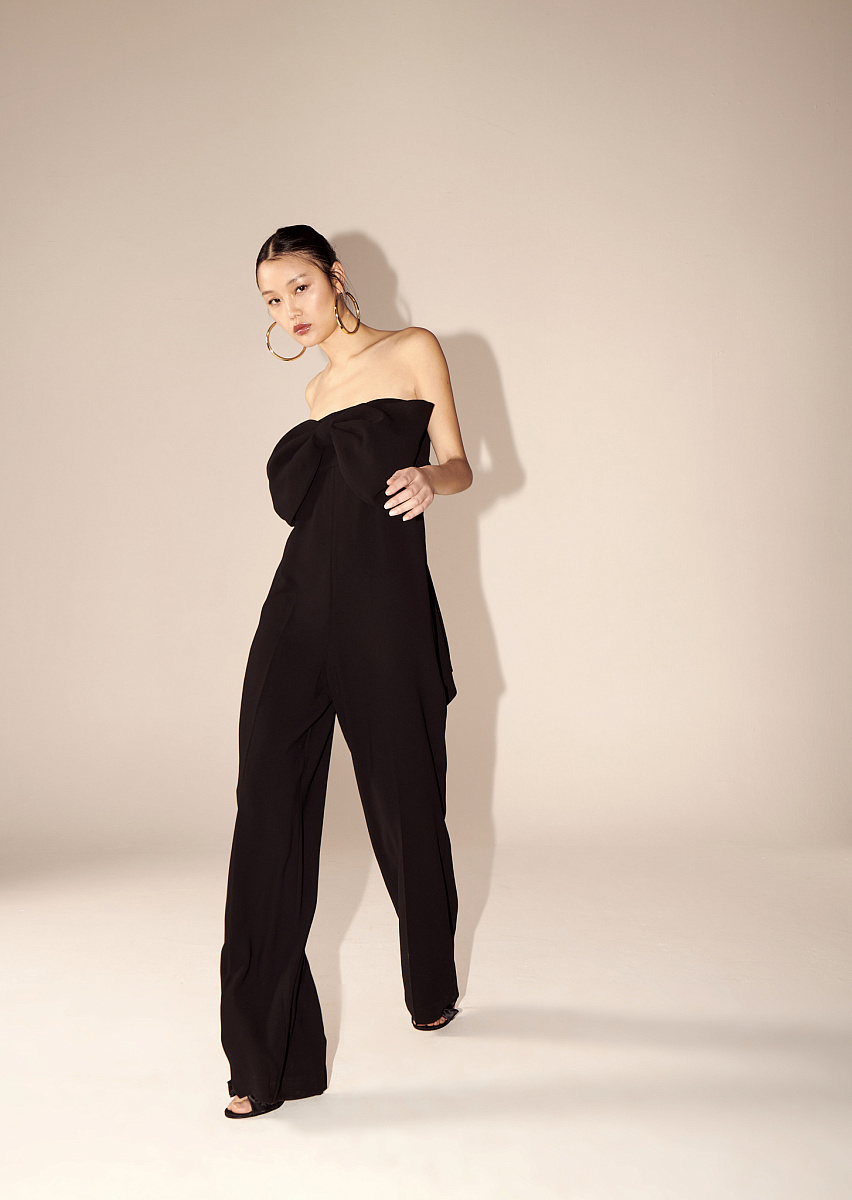 Черный комбинезон Cœur из крепа Черный комбинезон Cœur из крепа