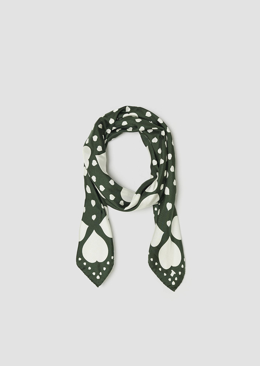 Ester зеленый платок из шелка с принтом