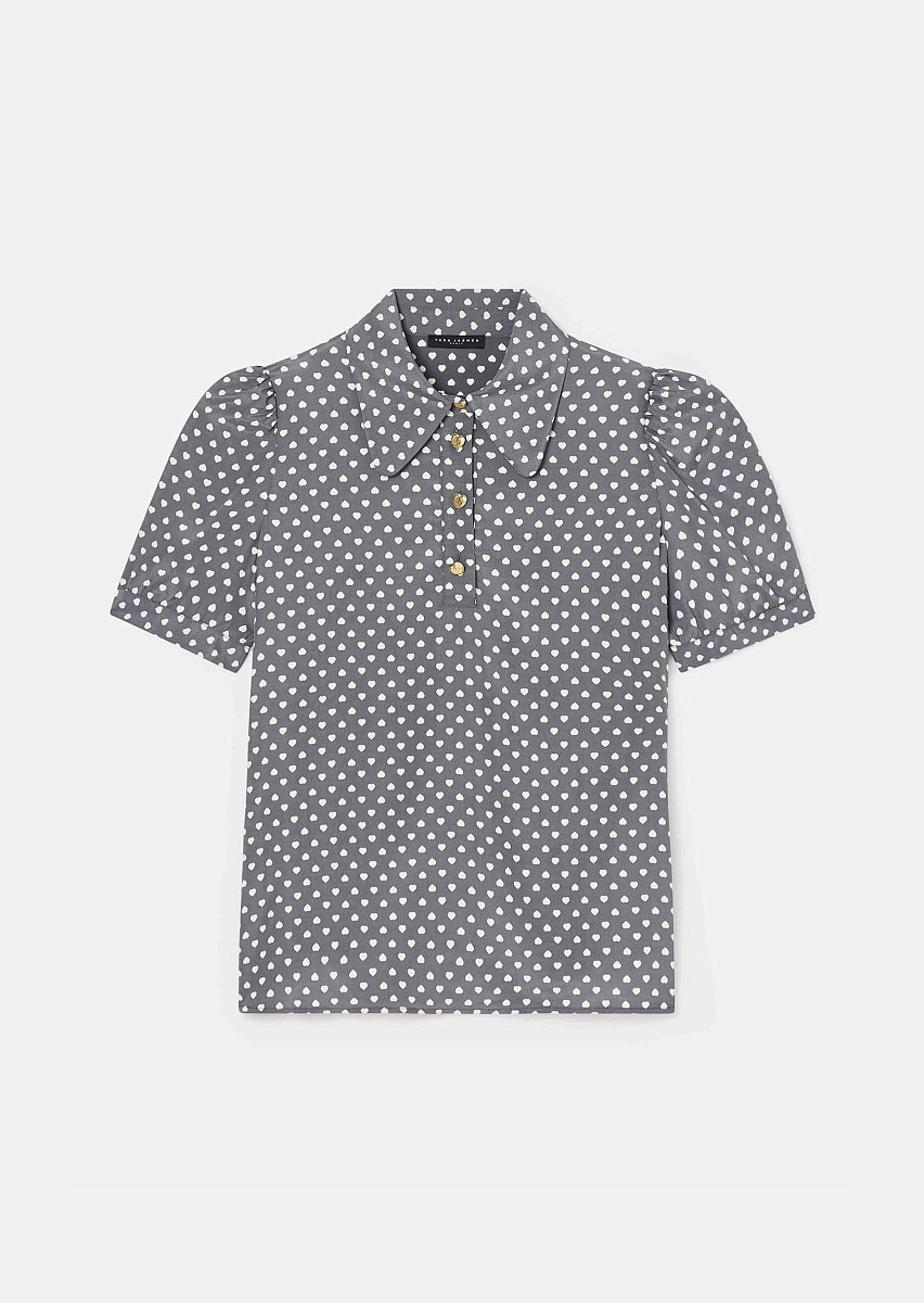 Серый топ Tonino с принтом в виде сердец Серый топ Tonino с принтом в виде сердец