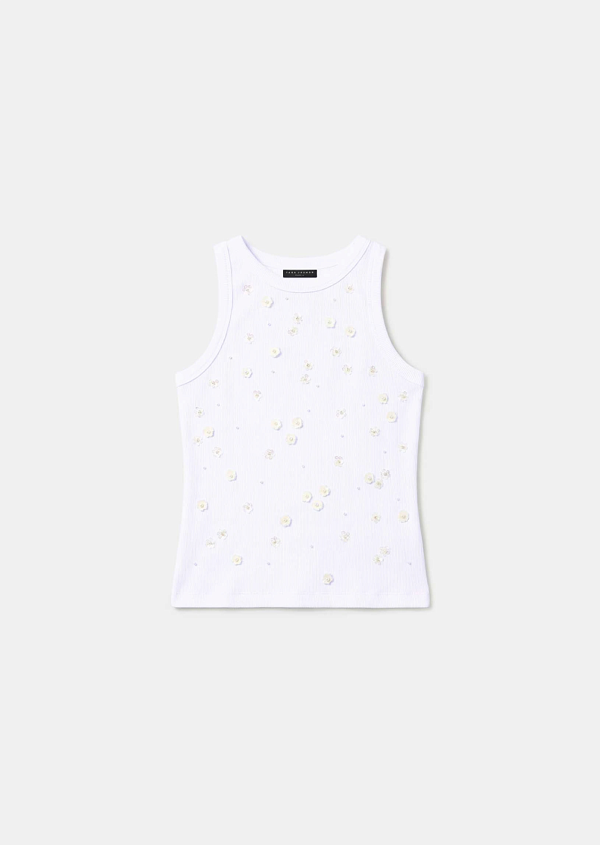 Tash белый топ из хлопка с вышивкой