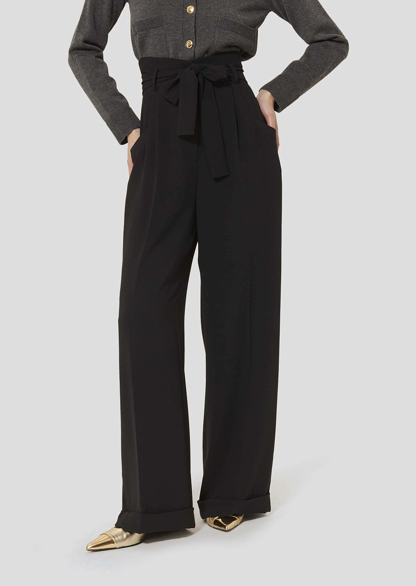Pia черные брюки из крепа Pia черные брюки из крепа
