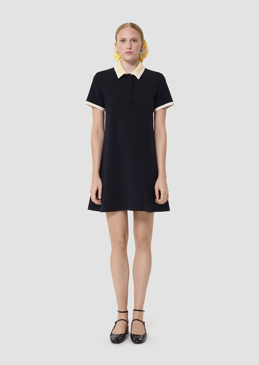 Темно-синее платье Ritournelle из двойной ткани