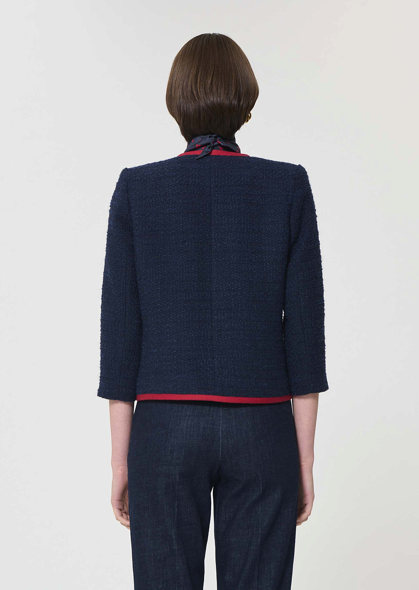 Voeux темно-синий жакет из твида Voeux темно-синий жакет из твида