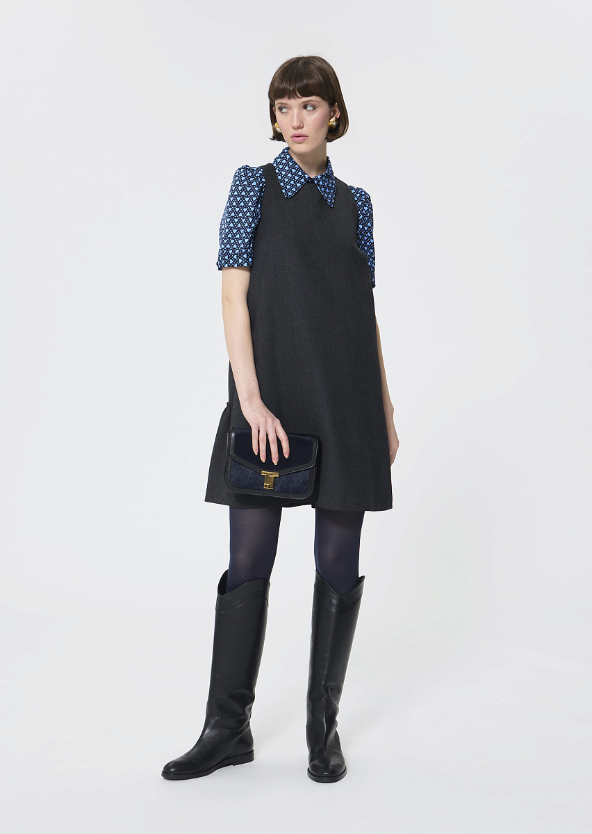 Rosabel серое платье с эффектом меланж