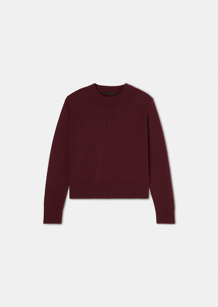 Бордовый свитер Preppy из шерсти мериноса Бордовый свитер Preppy из шерсти мериноса