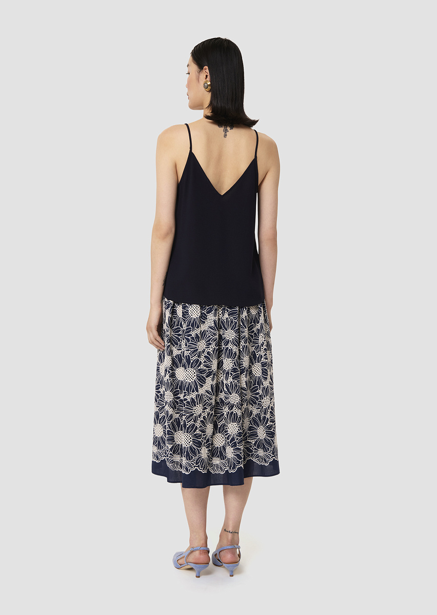 Tamara топ из крепа в темно-синем цвете