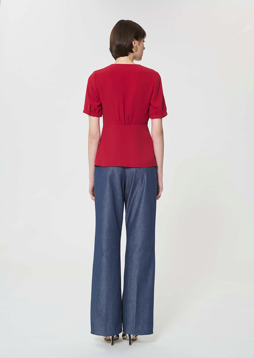 Tessa красный топ из струящегося крепа