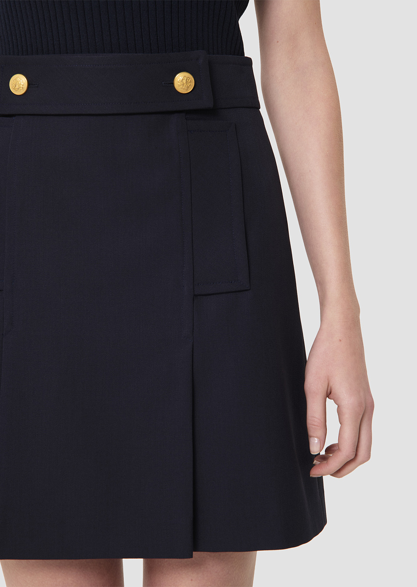 Юбка Jimmy из костюмной шерстяной ткани темно-синего цвета
