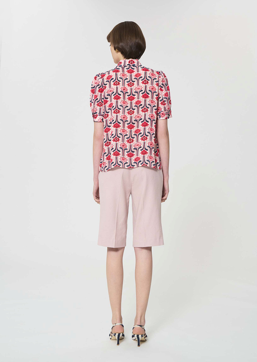Theodora нежно-розовый топ с ретро-принтом