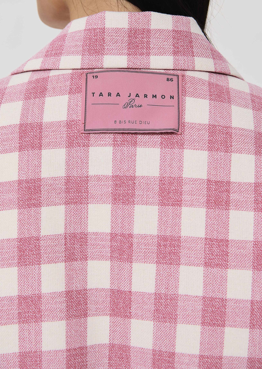 Beatrice розовый бомбер в клетку виши
