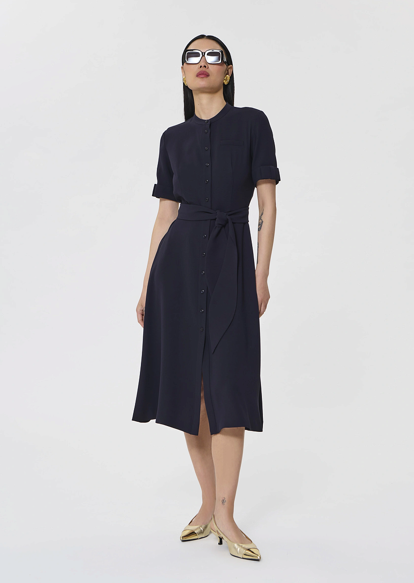 Ricochet платье темно-синего цвета из струящегося крепа