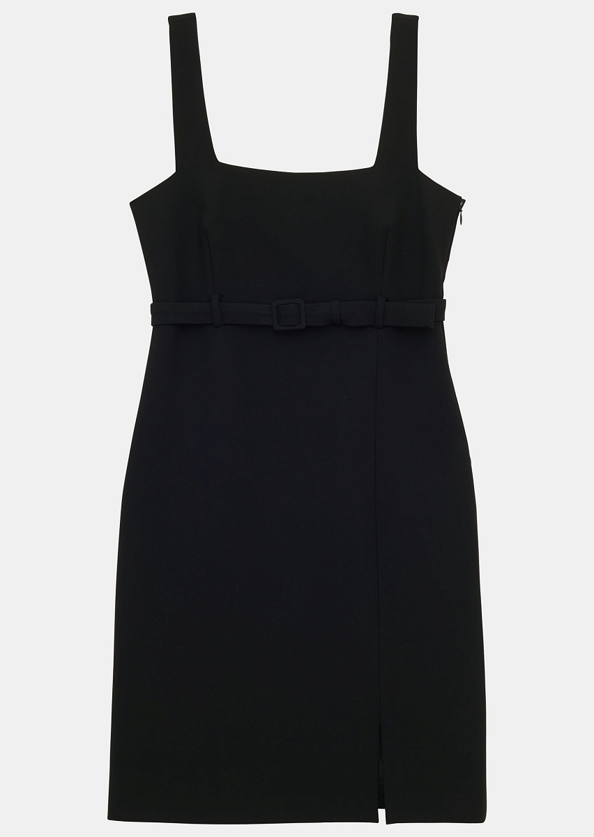 Rania черное платье из двойной ткани