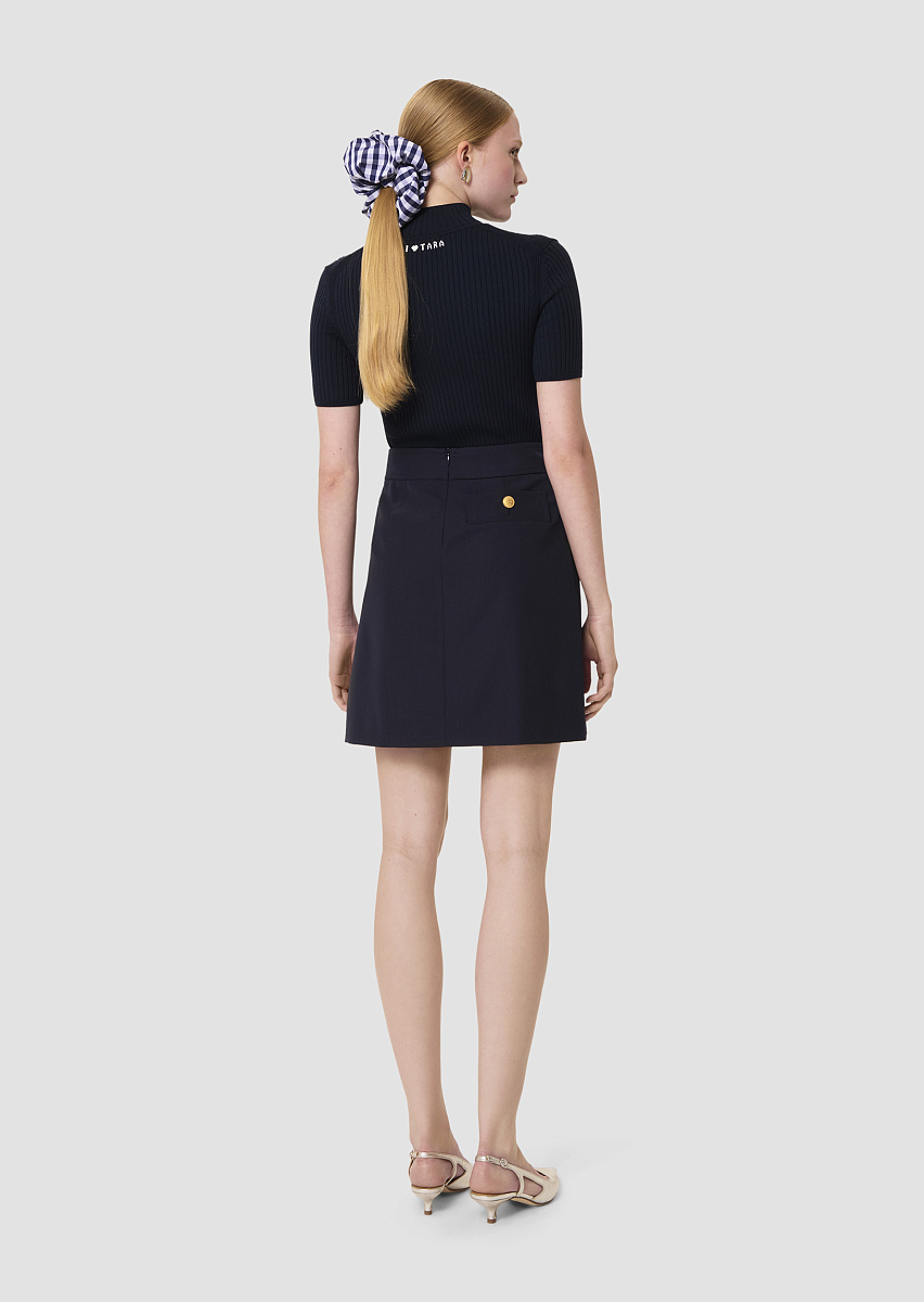 Юбка Jimmy из костюмной шерстяной ткани темно-синего цвета