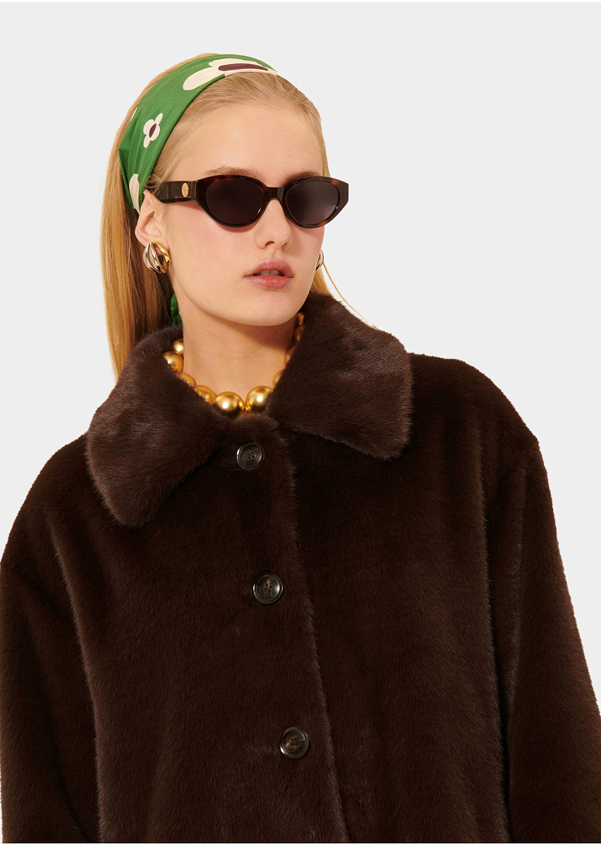 Melrand коричневое пальто из искусственного меха Melrand коричневое пальто из искусственного меха