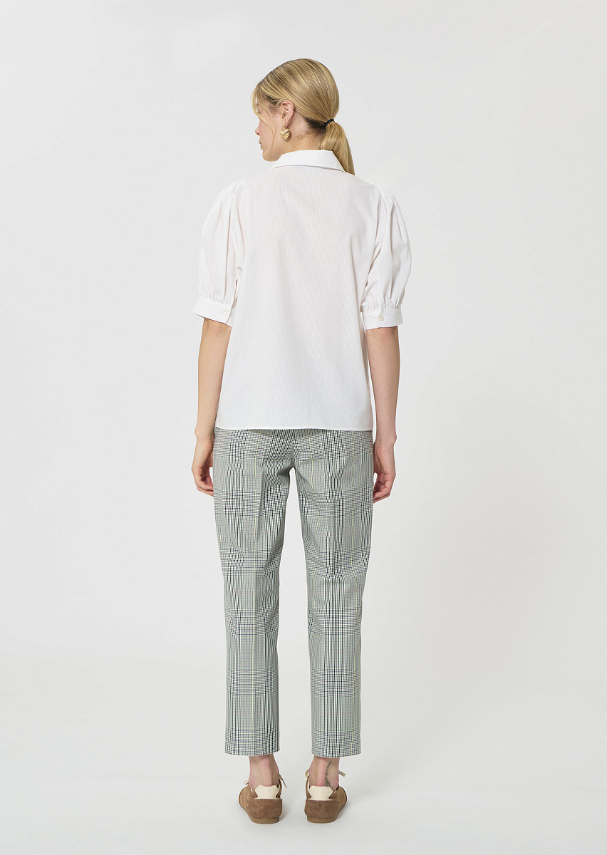 Candyce блуза из ребристого хлопка в цвете экрю