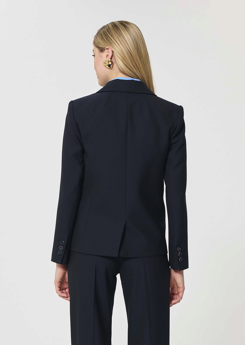 Valy темно-синий жакет из ткани с зернистой текстурой