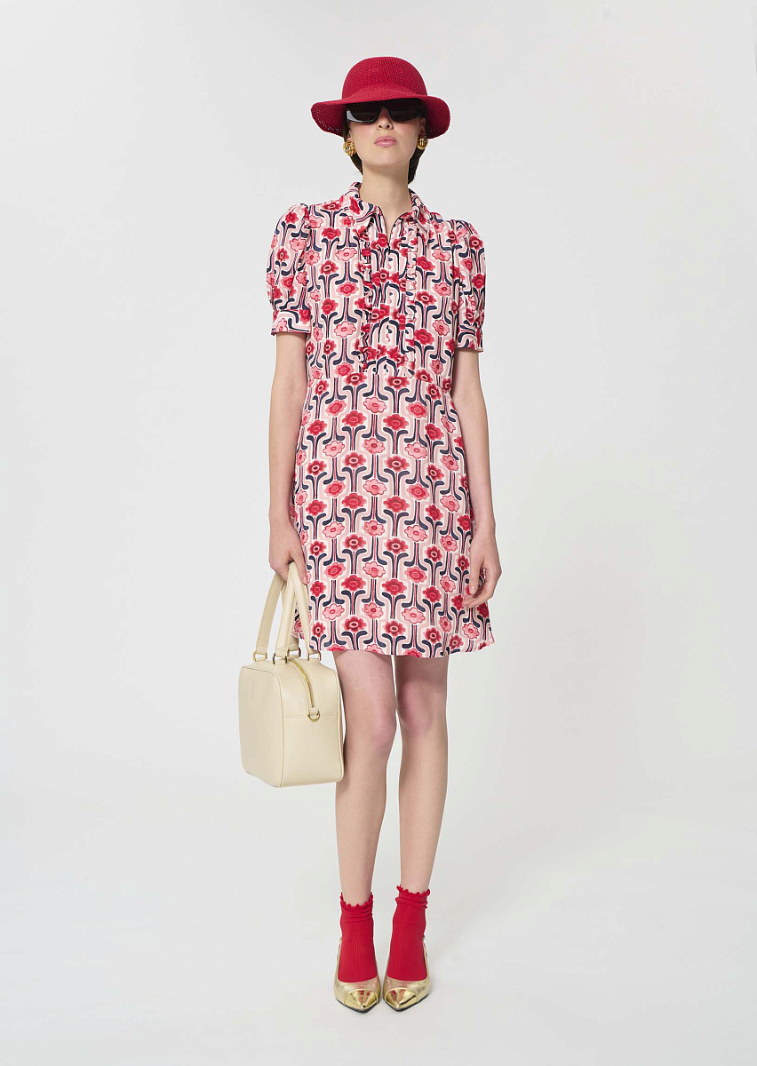 Ricci бледно-розовое платье с ретро-принтом