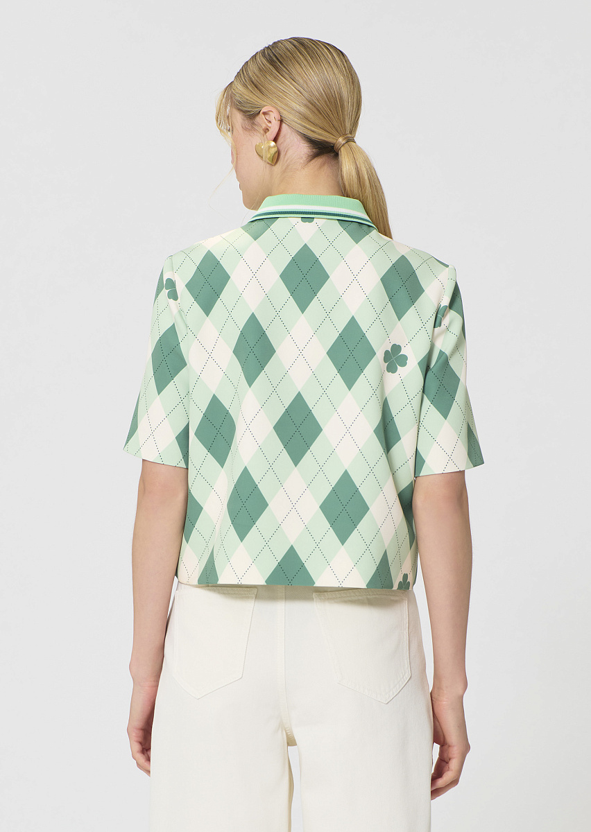 Tiago зеленый топ с ромбовидным принтом Tiago зеленый топ с ромбовидным принтом